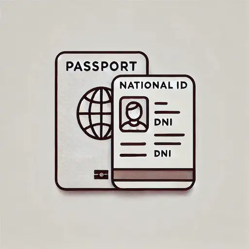 Pasaporte y/o DNI obligatorio llevarlos encima, ya sea para pasar fronteras y aduanas como estar identificado en todo momento